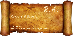 Rauch Albert névjegykártya