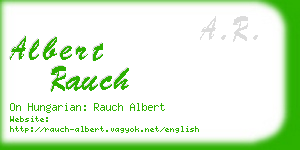 albert rauch business card